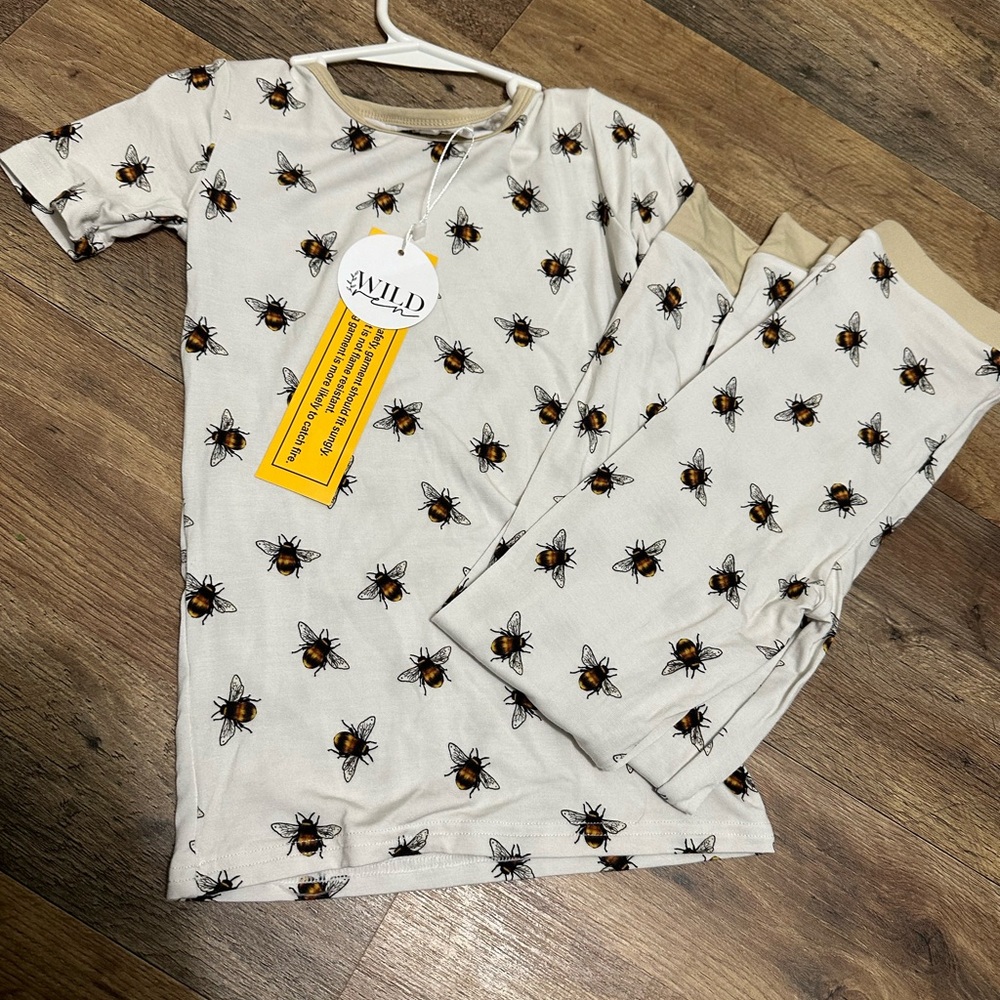 Wild Ren Honey Bee Print Kids Bamboo Set
